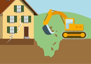 Excavation autour du bâtiment