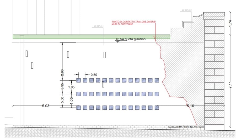 muro contenimento roma progetto nel dettaglio