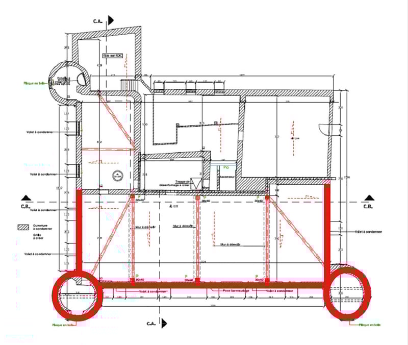 schema intervento consolidamento e rigenerazione castello
