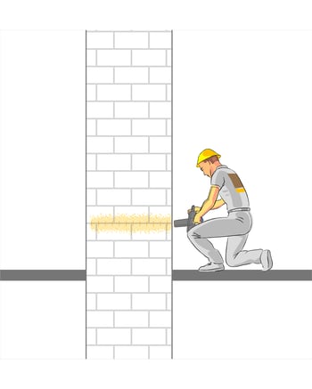 Blocchi cad Uretek BARRIERA CHIMICA Muro mattoni