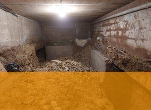 Souterrain d'un bâtiment en chantier