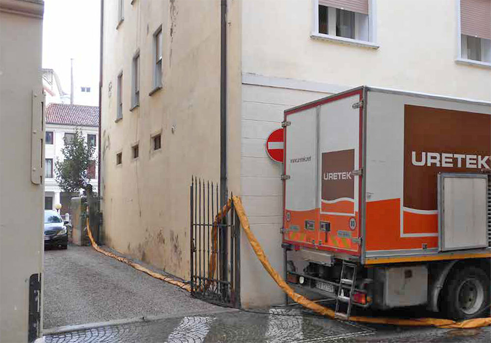 consolidamento con resine muro spondale condominio treviso
