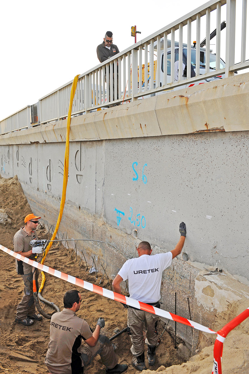 stabilizzazione muro di sostegno spiaggia