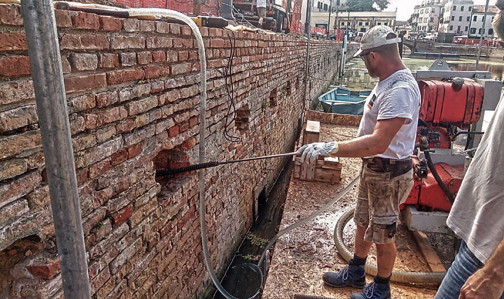 tiranti ancoraggio muro spondale canale